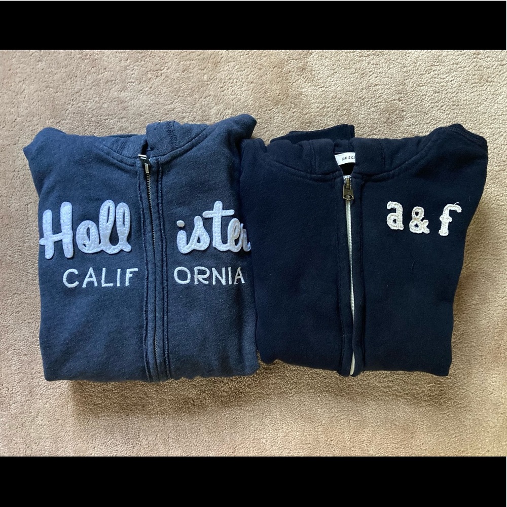 Hollister and Abercrombie hoodie lot. Kids L